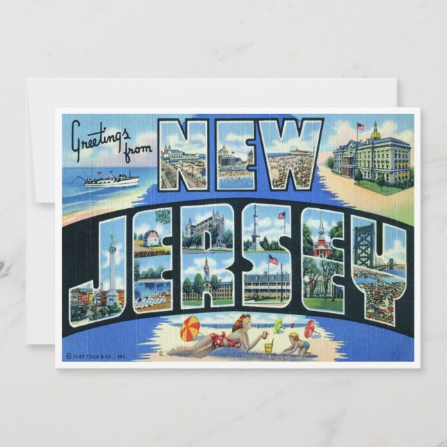 Vintage New jersey Kort (Framsida)