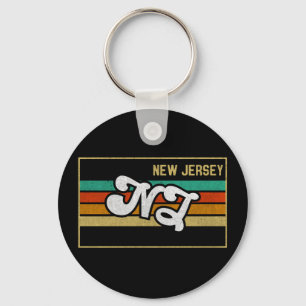  Vintage New jersey NJ, delstat Typografi Souvenir Nyckelring