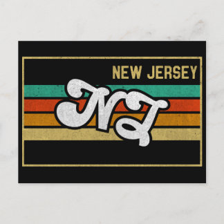 Vintage New jersey NJ-staten Typography Souvenir Vykort