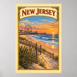 Vintage New Jersey Shore Resa Poster