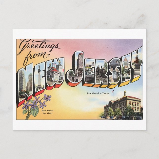Vintage New jersey vykort (Framsida)