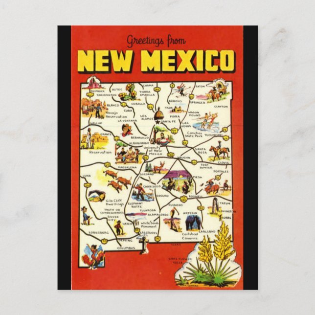 Vintage New mexico Vykort (Framsida)