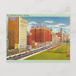 Vintage, New Michigan Avenue, Chicago Vykort