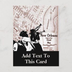 Vintage New Orleans karta vykort