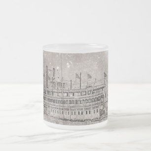 Vintage New Orleans River Stern Wheeler Glasrmugg Frostad Glasmugg