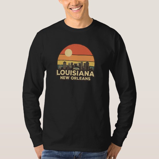 Vintage New Orleans Skyline T Shirt (Framsida)