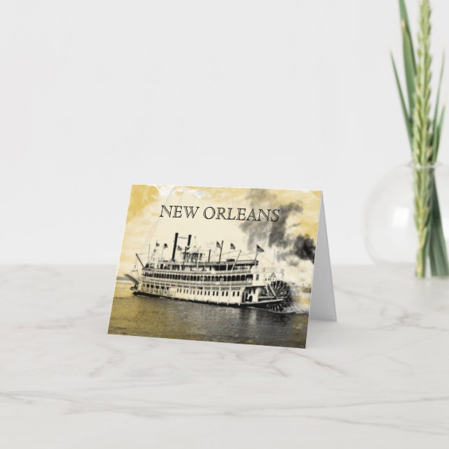 Vintage New Orleans Stern Wheeler vykort (Framsida)