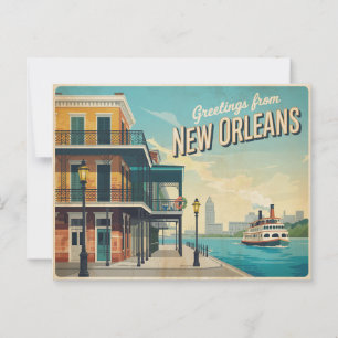Vintage New Orleans vykort Hälsning från