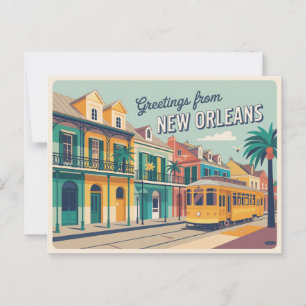 Vintage New Orleans vykort Hälsning från