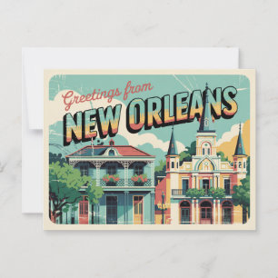 Vintage New Orleans vykort   Hälsning från