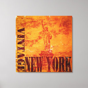 Vintage New York #2 - arbetsyta med Wrapped Canvas