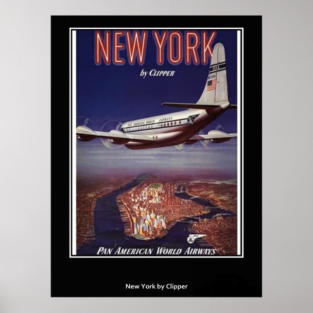 Vintage New York Affischtryck Poster (Framsidan)