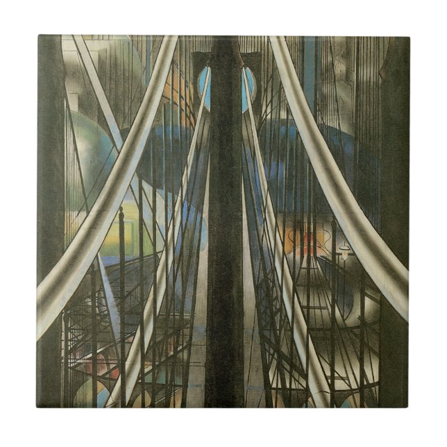 Vintage New York Architecture, Brooklyn Bridge Kakelplatta (Framsidan)