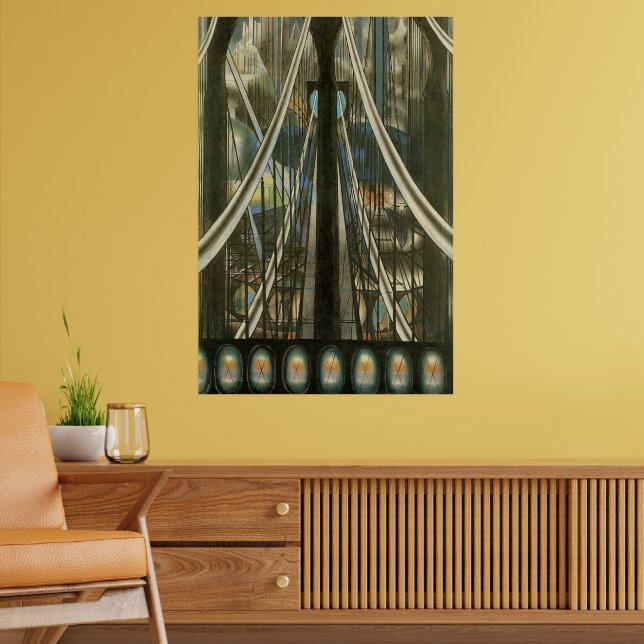 Vintage New York Architecture, Brooklyn Bridge Poster (Vardagsrum 2)