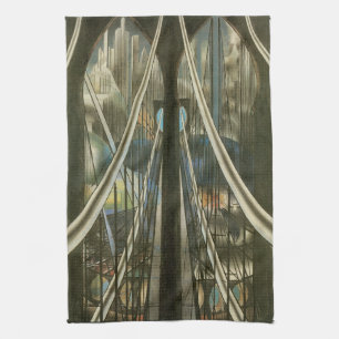 Vintage New York-arkitektur, Brooklyn Bridge Kökshandduk