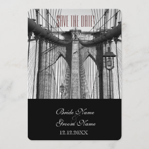 Vintage New York Brooklyn Bridge Spara Datumet