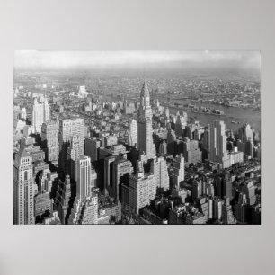 Vintage New York City Art Deco Skyscraper Poster