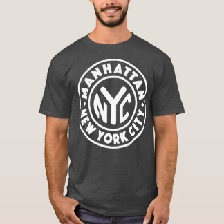 Vintage New York City Circle Manhattan White T Shirt