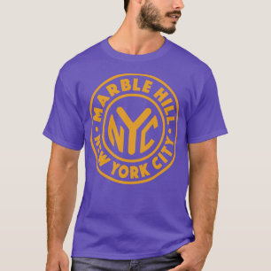 Vintage New York City Circle Marble Backe Guld T Shirt