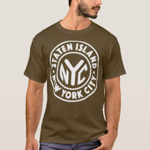 Vintage New York City Circle Staten Island White T Shirt