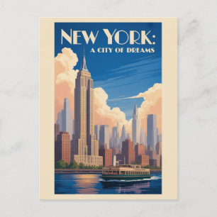 Vintage New York City Empire State Building Resa Vykort