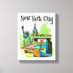 Vintage New York City frihetsgudinnan Travel Art Canvastryck
