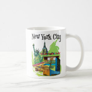 Vintage New York City frihetsgudinnan Travel Art Kaffemugg