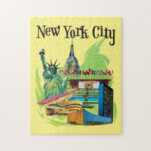 Vintage New York City frihetsgudinnan Travel Art Pussel
