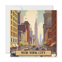 Vintage New York City-gatu-scene med anpassad text