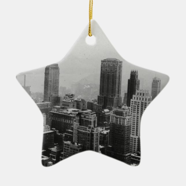 Vintage New York City Julgransprydnad Keramik (Framsidan)