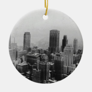 Vintage New York City Julgransprydnad Keramik