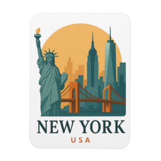 Vintage New York City Magnet – Minimalistisk Resa