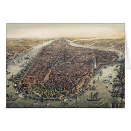 Vintage New York City, Manhattan, Brooklyn Bridge Hälsningskort