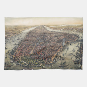 Vintage New York City, Manhattan, Brooklynbron Kökshandduk