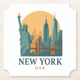 Vintage New York City Minimalist Travel Gift Underlägg Papper