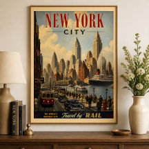 Vintage New York City NY Reseposter