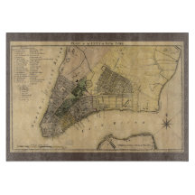 Vintage New York City Plan, 1789, återställd