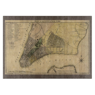 Vintage New York City Plan, 1789, återställd