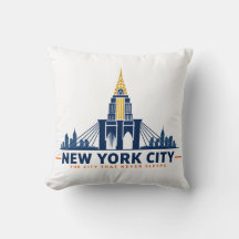 Vintage New York City Silhuett Kuddöverdrag