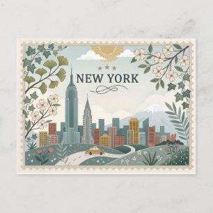 Vintage New York City-siluett Helg Vykort