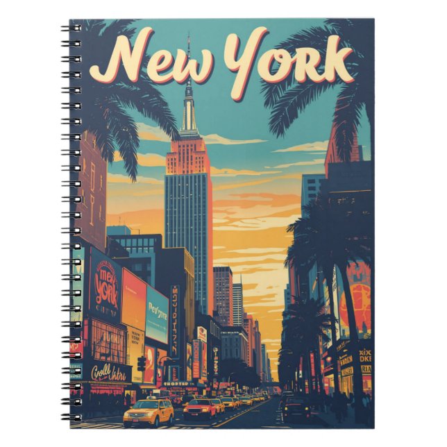 Vintage New York City Skyline Anteckningsbok (Framsidan)