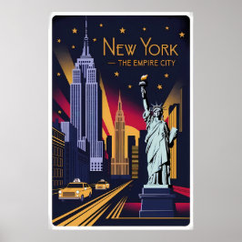 Vintage New York - Empire state & Liberty Poster
