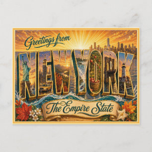 Vintage New York-hälsning från vykort