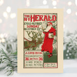 Vintage New York Herald-julupplagan<br><div class="desc">The New York Herald; JULAFTON Number (1896) | Den här vintagen I New York Herald-illustrationen från december 1896, designad av Louis Rhead, finns en charmerande årstidsscen med Jultomten och hans renar. Bilderna fångar julhelgens magi med en levande, festlig design. Rheads detaljerade prydnadsmärkning, paletten rik färg och den klassiska typografin framkallar...</div>
