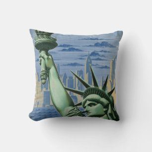 Vintage New York Inbjudan You Travel Annons Kudde