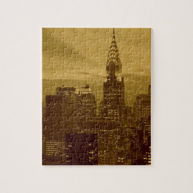 Vintage New York Manhattan Pussel (Vertikal)