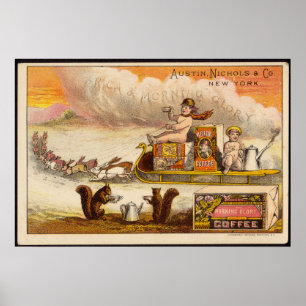 Vintage New York-reklam för kaffe Poster