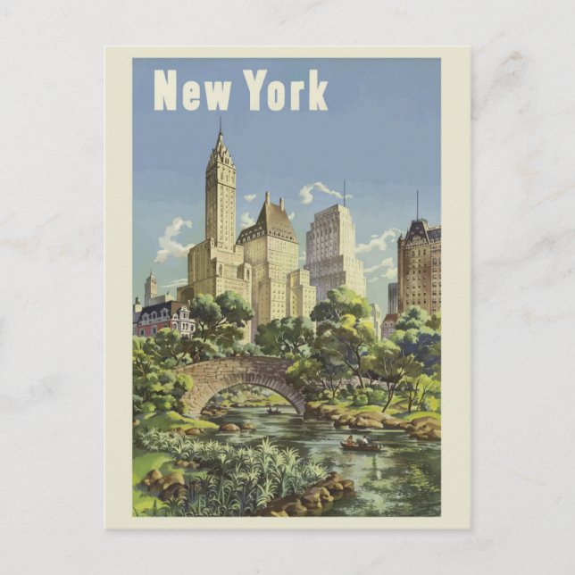 Vintage New York Resor Vykort (Framsida)