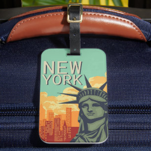 Vintage NEW YORK Skyline Frihetsgudinnan Bagagebricka