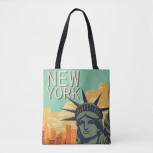 Vintage NEW YORK Skyline Frihetsgudinnan Tygkasse